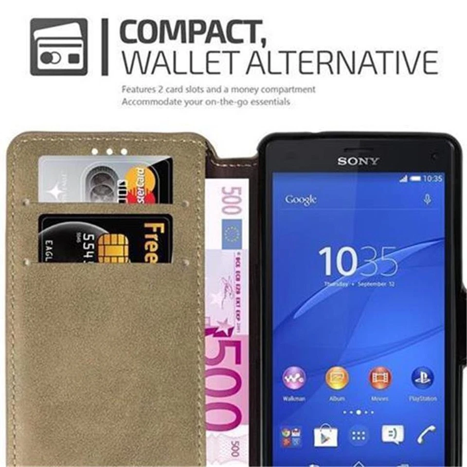 Case for Sony Xperia Z3 COMPACT Protection Book Cover Stand Card Slot Wallet - Image 1 of 1