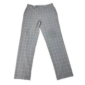 Mens Lauren Ralph Lauren Gray Plaid Dress UltraFlex Pants Size 34x32 Career Wear - Picture 1 of 13
