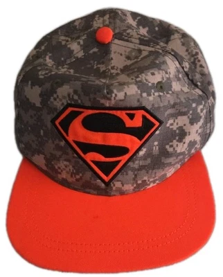 Gorra DC Comics Superman Camuflaje Snapback, Billete Naranja Fluorescente A Juego... Foto 1 de 4