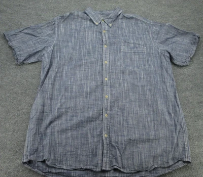 The Foundry Shirt Mens 2XL Blue Button Up Short Sleeve Lightweight Pocket Casual - Image 1 of 4