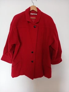 Pure Wool 3/4 Length Red Car Coat - Quality Dressmaker Made - Picture 1 of 8