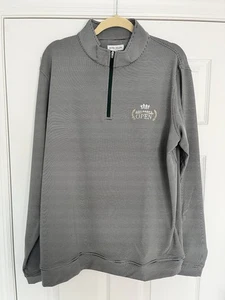 Peter Millar 1/4 cremallera nuevo con etiquetas. Raya verde. XL. Logo Abierto Infantil - Imagen 1 de 5