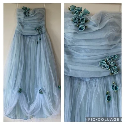 Vestido de Colección Jessica McClintock Millennium 2000 Baile de Tul Cuento de Hadas Azul Bebé Talla 4 Foto 1 de 4