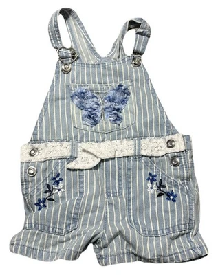 (No Brand) Vintage Embroidered Butterfly Floral Lace Overalls: Size 2T - Image 1 of 4