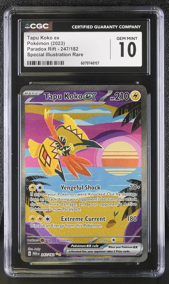 2023 Pokemon #247/182 Tapu Koko ex Special Illustration Rare CGC 10 - Image 1 of 2
