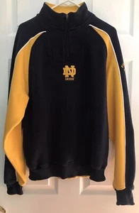 NOTRE DAME 1/4 Zip Pullover MEN'S S Fighting Irish Russell Athletic Sweatshirt - Picture 1 of 4
