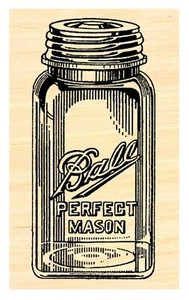 Mason jar rubber stamp WM P39 - Picture 1 of 2