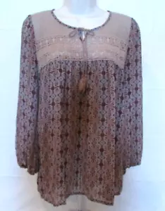 Fulltilt Women's Medium Boho Peasant Blouse - Picture 1 of 6