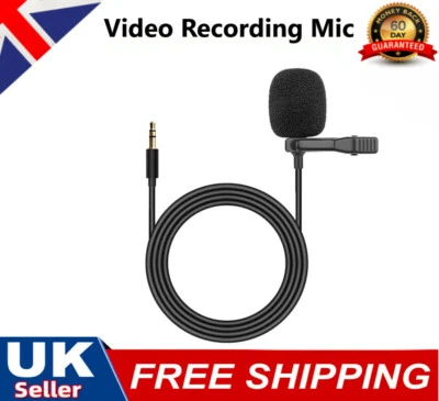 RACRDO Clip on Pro Lavalier Lapel Mini Stereo Microphone Mic Condenser for PC Laptop UK