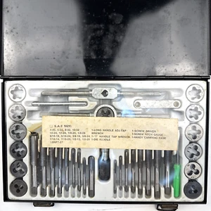 40 pcs Tap and Die Set SAE Thread Renewing Tapping Threading Chasing tools - Picture 1 of 5