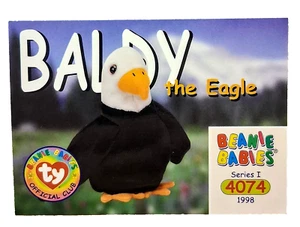 BALDY THE EAGLE 1998 TY BEANIE BABIES 4074 SERIES 1 BBOC #51 TRADING CARD NR - Picture 1 of 3