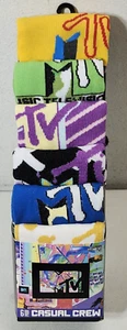 MTV Music Television Video Awards Logo Mens 6 Pair Crew  Socks Size 8-12 NEW - Picture 1 of 8