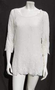 Haut tunique chemisier chemise dentelle transparente ivoire brodée Sand Studio taille S (étiquette L) NEUF - Photo 1/5