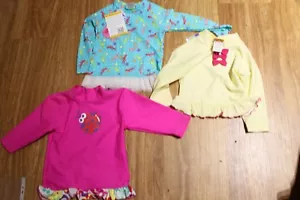 NUEVO TRAJE DE BAÑO CUPIDO NIÑAS TRAJE DE BAÑO MANGA LARGA RASHGUARD TOP DE NATACIÓN TALLA 00,0 - Imagen 1 de 1