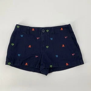 RALPH LAUREN Shorts Girls Size 8 Chino Halloween Neon Skulls Blue Label Holiday - Picture 1 of 7