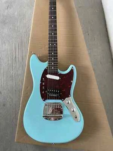 Blue Classic Mustang 6-String Electric Guitar Red Guard Rosewood Fingerboard - Picture 1 of 11