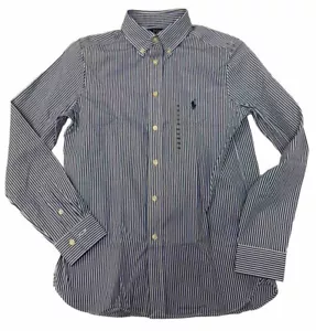 NUEVA Camisa de Vestir Polo Ralph Lauren Calce Ajustado Rayas Algodón Talla 16 Big Boys - Imagen 1 de 3
