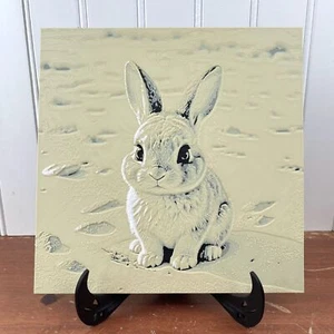 Bunny Wall Art, Bunny on the Beach 3D Printed Wall Art, Rabbit Wall Art - Picture 1 of 10
