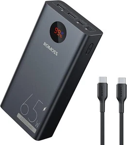 ROMOSS Powerful Power Bank 65W 40000Mah Fast Charge USB C for MacBook Pro& phone - Imagen 1 de 13
