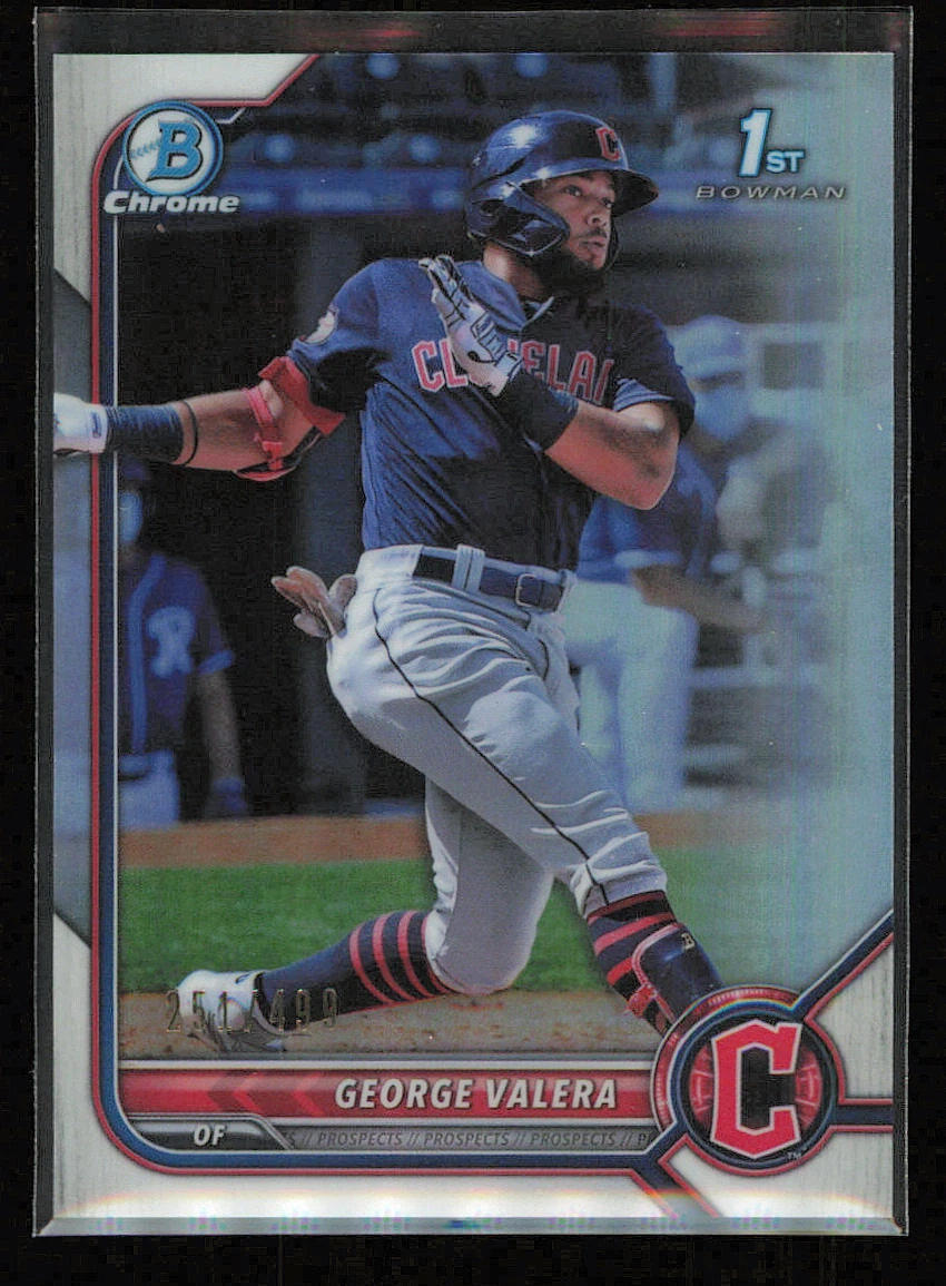 George Valera 2022 Bowman Chrome Refractor #251/499 #BCP-22 Cleveland Guardians