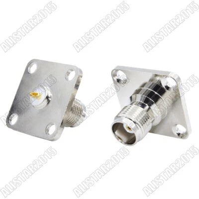 1x TNC Female Jack 4 Hole Flange Mount Wide 25x25mm Coax Solder Cup RF Connector - Image 1 of 4