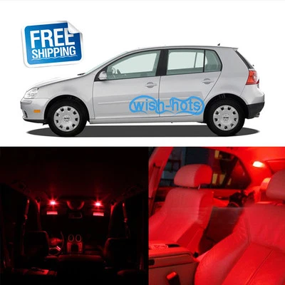 Paquete de luces LED ROJAS interiores kit de 12 piezas para Volkswagen MK5 GTI Golf Rabbit Foto 1 de 4