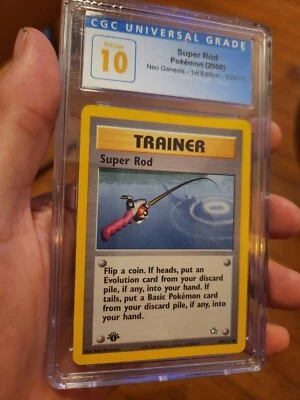 (POP 3) CGC 10 PRISTINE 2000 Pokemon Neo Genesis 1st Edition Super Rod 103/111 - Image 1 of 4
