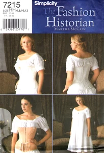 Corsés y Chemise Simplicidad Moda Historiador Patrón 7215 Tallas 6 a 12 - Imagen 1 de 2