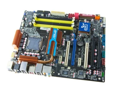 ASUS P5Q-E LGA 775 Desktop Motherboard Intel P45 ATX DDR2 System Board Tested OK - Image 1 of 2