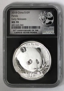 2018 China Panda $10Y NGC MS70 - Early Releases 35 Anniversary !! - Picture 1 of 2