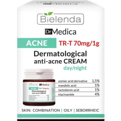 Bielenda Dr Medica Dermatological Anti Acne Blackhead Face Cream Day Night 50ml - Image 1 of 2