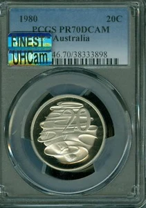 1980 AUSTRALIA 20 CENTS PCGS PR70 UHCam MAC FINEST MAC SPOTLESS * - Picture 1 of 2