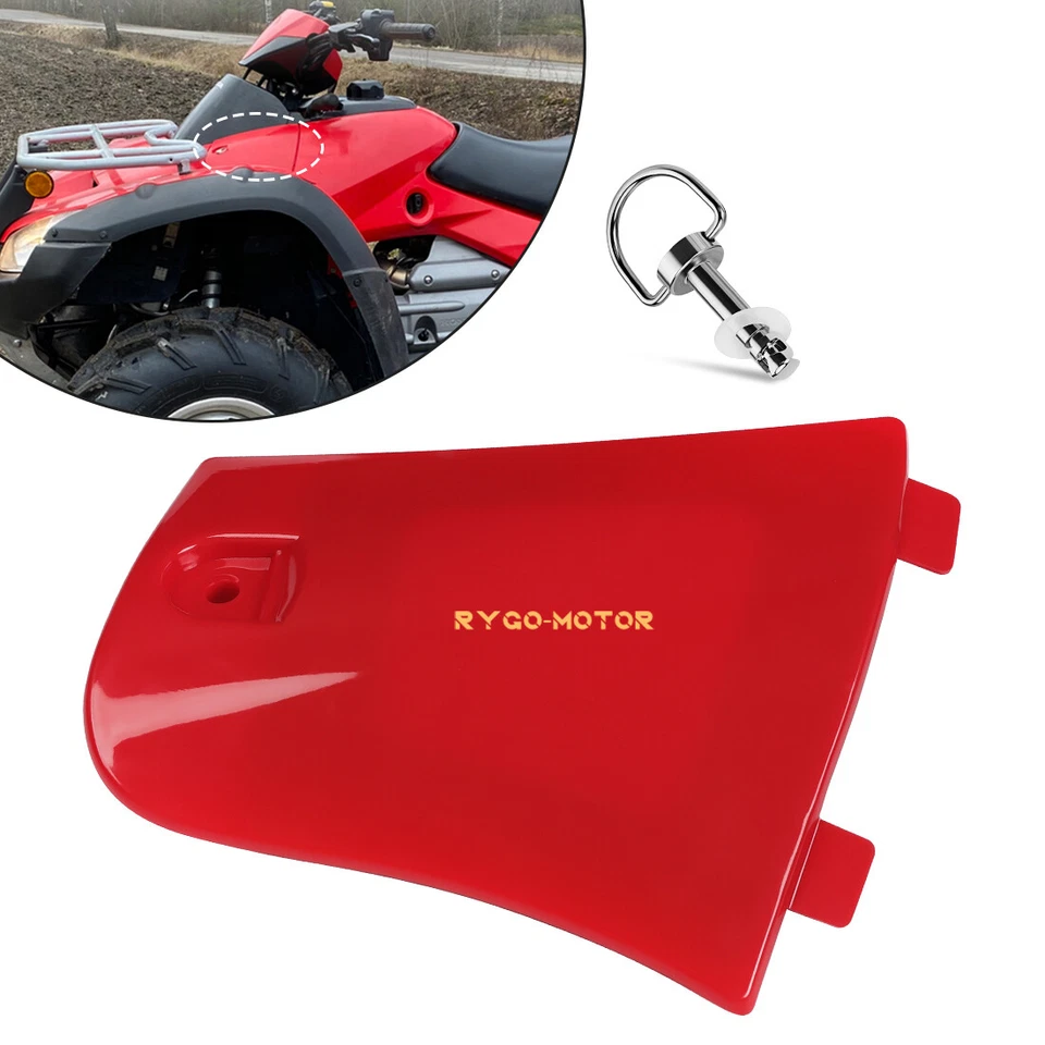 Tapa y perno rojo de caja utilitaria 61110-HN8-000ZB para Honda TRX650 680 Rincon 2003-2023 Foto 1 de 4