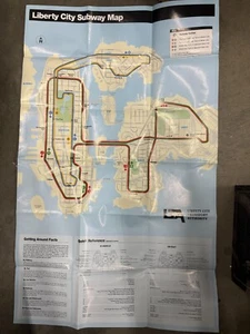 GTA Grand Theft Auto Liberty Double Sided Map only Original - Picture 1 of 2