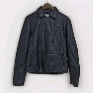 Reaction Kenneth Cole Women's Black Faux Leather Jacket Size S Small Oversized - Picture 1 of 11