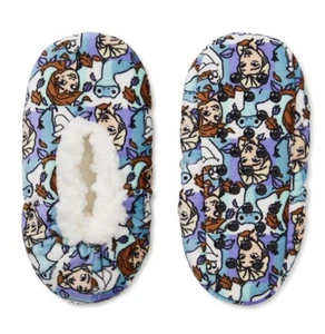 Disney Frozen II Girls Fuzzy Babba Slipper Socks M/L Shoe Size 13-4 Non Slip NWT - Picture 1 of 2