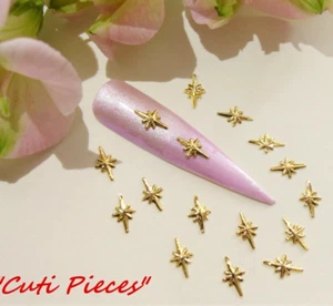 20 piezas Nail Art Oro Estrellas del Norte Pequeñas Puntas de Manicura de Metal 3D - Imagen 1 de 2