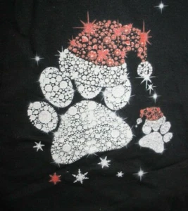 Felpa con cappuccio Christmas Paws X-Large, Nero - Foto 1 di 4