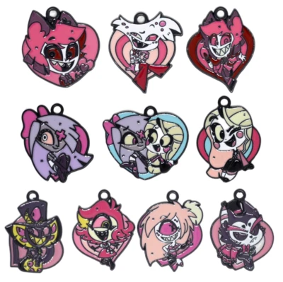 Hazbin Hotel 10pc Enamel Pendant Charm Set Charlie Alastor Angel Dust Niffty - Image 1 of 4