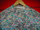 vintage 80s shirt rayon short sleeve 1980s beach print S small new wave