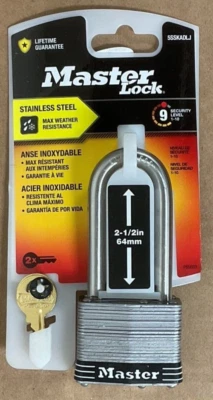 Master Lock Padlock, Laminated Stainless Steel Lock, 2 1/2 in. Wide, 5SSKADLJ - Image 1 of 2
