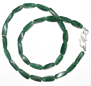 925 Fine Silver Green Aquamarine Gemstone 5-16 mm Beads 26'' Strand Necklace MJK - Picture 1 of 6