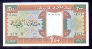 Mauritania 200 Ouguiya 1974 P5a UNC - Picture 1 of 2
