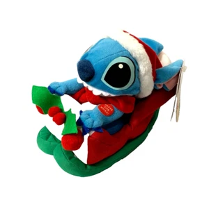 Disney Lilo & Stitch - Stitch Dressed as Santa in Sleigh Musical Plush - Picture 1 of 3