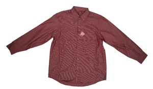 Red House Mens Red Birdseye Long Sleeve Business Casual Button Down Shirt L - Picture 1 of 10