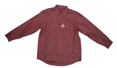 Red House Mens Red Birdseye Long Sleeve Business Casual Button Down Shirt L - Image 1 of 4