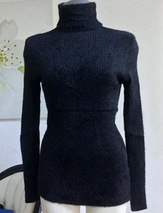 SCHRISTINA COLLECTION Turtleneck Soft Knit Sweater Fuzzy Fluffy Long Sleeve L/XL - Picture 1 of 6