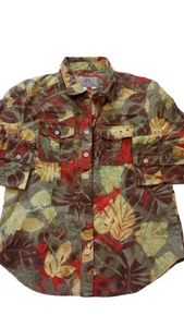 Vintage 90s Shirt Womens Size M Top Button Colorful Outdoor Nature Artistic Hike - Picture 1 of 7