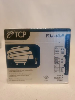 TCP Bulb (33213SSP) 13W - 120V - 850 Lumens - 10,000 Hours - GU24 (NEW) - Image 1 of 3