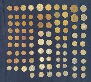 Vintage Coin Money Currency Token Mixed Lot of 93 Coins - Picture 1 of 10